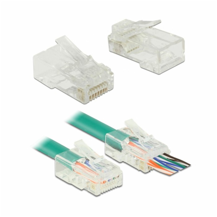 RJ45 konektor CAT6 Crimp & Cut (pak/20) Delock