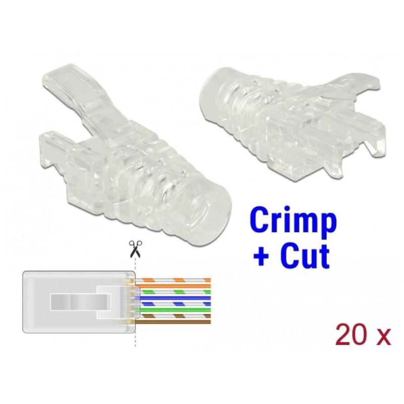 RJ45 protiprašna zaščita konektorja Crimp & Cut Delock (pak/20) Delock RJ45 protiprašna zaščita konektorja Crimp & Cut Delock (pak/20)