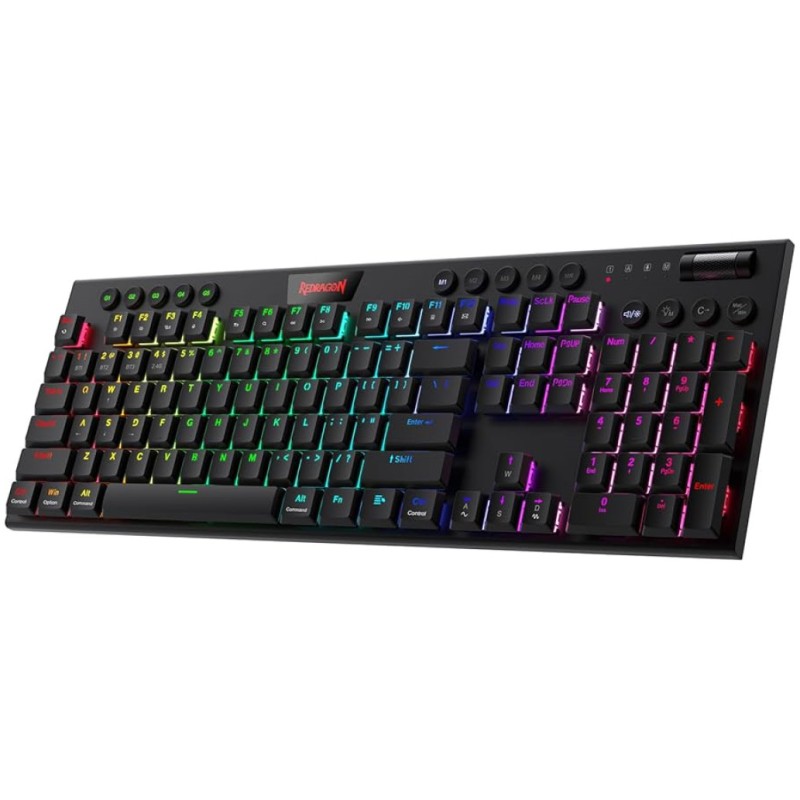 Tipkovnica brezžična + Bluetooth USB-C Redragon HORUS PRO K618RGB-PRO US | črna RGB (17433) Redragon Tipkovnica brezžična + Bluetooth USB-C Redragon HORUS PRO K618RGB-PRO US | črna RGB (17433)