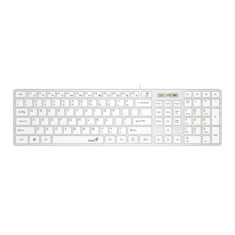 Tipkovnica USB Genius Slim 126 SLO | bela 126 tipk (31310017414)