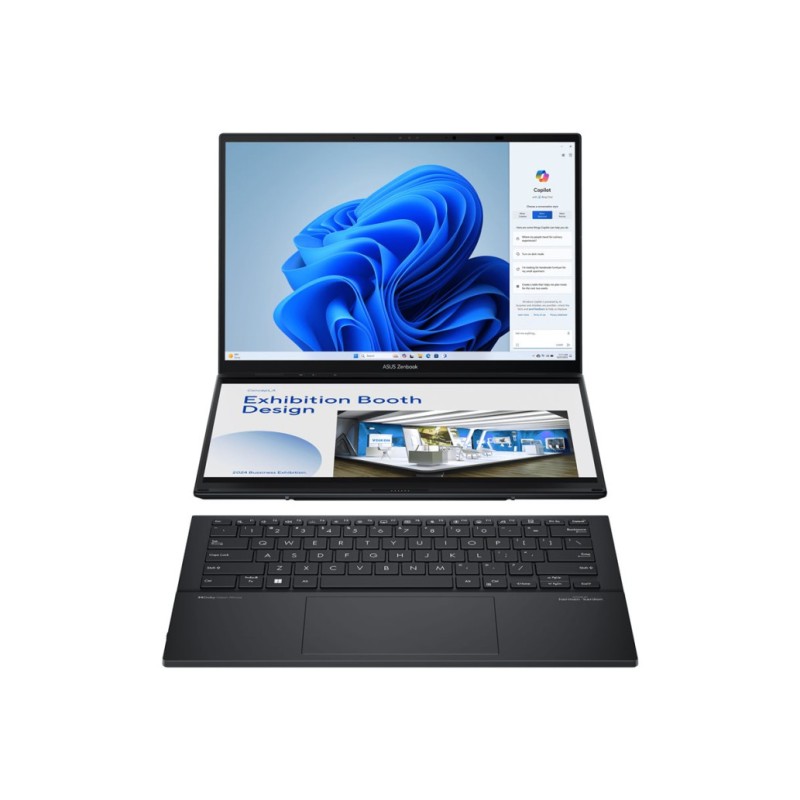 Prenosnik Asus 2x 35,5 cm (14,0) Zenbook Duo 14 OLED 2880x1800 OLED na dotik 500nit 120Hz Ultra 7-155H/32GB/SSD1TB/BL/Pisalo/Intel Arc/Win11Home (90NB12U1-M00JX0)