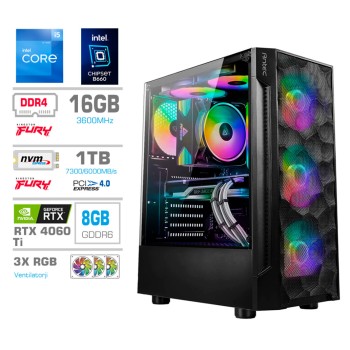 Računalnik MEGA TWR S7 i5-12600K/RTX4060Ti-8GB/16GB/1TB-4.0/750W/Brez OS RGB