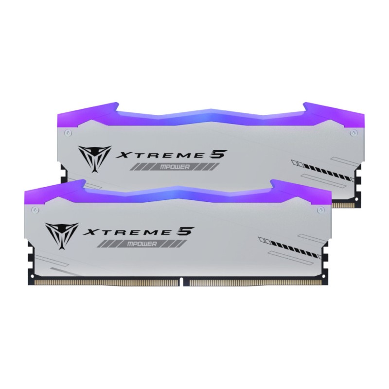 DDR5 32GB 6400MHz CL32 KIT (2x16GB) Patriot RGB Xtreme 5 XMP3.0 1,4V srebrna (PVXR532G64C32KM) PATRIOT DDR5 32GB 6400MHz CL32 KIT (2x16GB) Patriot RGB Xtreme 5 XMP3.0 1,4V srebrna (PVXR532G64C32KM)