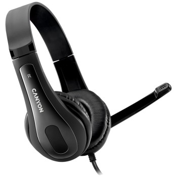 Slušalke žične Canyon naglavne z mikrofonom 1x3,5mm HSC-1 črna z mikrofonom (CNS-CHSC1B)