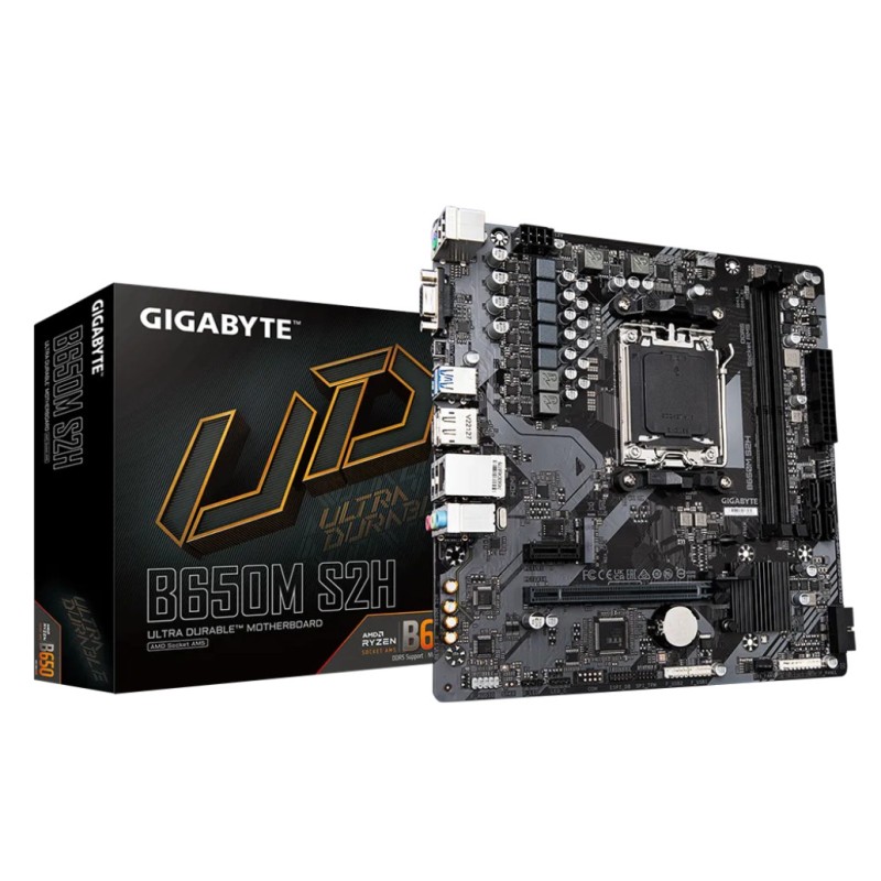 Osnovna plošča AM5 GigaByte B650M S2H microATX 1xVGA 1xHDMI 2.1 1xDisplayPort 1.4 GIGABYTE Osnovna plošča AM5 GigaByte B650M S2H microATX 1xVGA 1xHDMI 2.1 1xDisplayPort 1.4