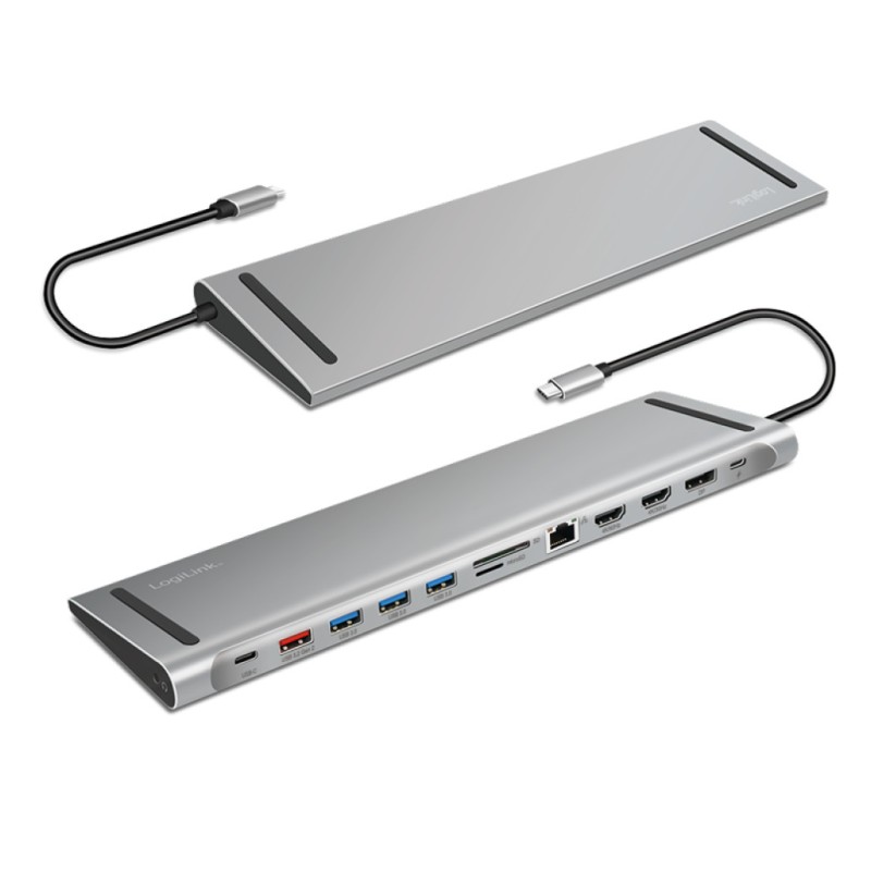 Priklopna postaja USB-C => Logilink 1xDisplayPort 2xHDMI 3xUSB3.0 1xUSB-C 1xUSB-C PD 100W 1xRJ45 čitalec kartic SD/microSD (UA0411) LOGILINK Priklopna postaja USB-C => Logilink 1xDisplayPort 2xHDMI 3xUSB3.0 1xUSB-C 1xUSB-C PD 100W 1xRJ45 čitalec kartic SD/microSD (UA0411)