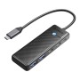 HUB USB-C => 2xUSB3.0 1xUSB-C 1XUSB-C PD100W 0,15cm (PAPW2AC-C3-015BKEPIP)