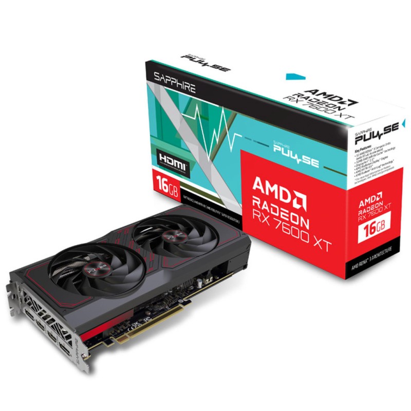 Grafična kartica AMD RX 7600XT Sapphire Pulse - 16GB GDDR6 | 2xDisplayport 2.1 2xHDMI 2.1 (11339-04-20G) Sapphire Grafična kartica AMD RX 7600XT Sapphire Pulse - 16GB GDDR6 | 2xDisplayport 2.1 2xHDMI 2.1 (11339-04-20G)