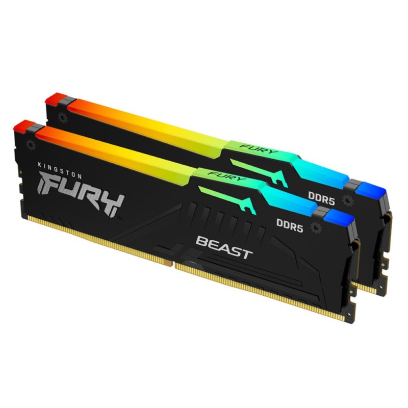 DDR5 64GB 6000MHz CL38 KIT (2x32GB) Kingston RGB Fury Beast 1,35V črna (KF560C36BBEAK2-64) KINGSTON DDR5 64GB 6000MHz CL38 KIT (2x32GB) Kingston RGB Fury Beast 1,35V črna (KF560C36BBEAK2-64)