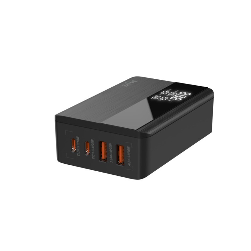 Hišni polnilec 100-240V => 2x USB-A (ž) 2x USB-C 65W QC4 PD 1,50m Voltaic Moye črn (13486) MOYE Hišni polnilec 100-240V => 2x USB-A (ž) 2x USB-C 65W QC4 PD 1,50m Voltaic Moye črn (13486)