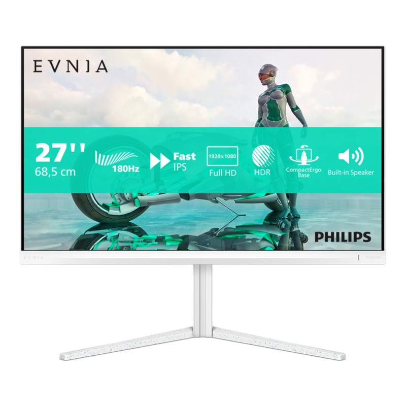 Monitor Philips 68,6 cm (27,0) 27M2N3201A 1920x1080 Gaming 180Hz Fast-IPS 0,5ms 2xHDMI DisplayPort Pivot Zvočniki 3H DCI-P3-95% AdaptiveSync HDR10 Envia 3000 Bele barve PHILIPS Monitor Philips 68,6 cm (27,0) 27M2N3201A 1920x1080 Gaming 180Hz Fast-IPS 0,5ms 2xHDMI DisplayPort Pivot Zvočniki 3H DCI-P3-95% AdaptiveSync HDR10 Envia 3000 Bele barve