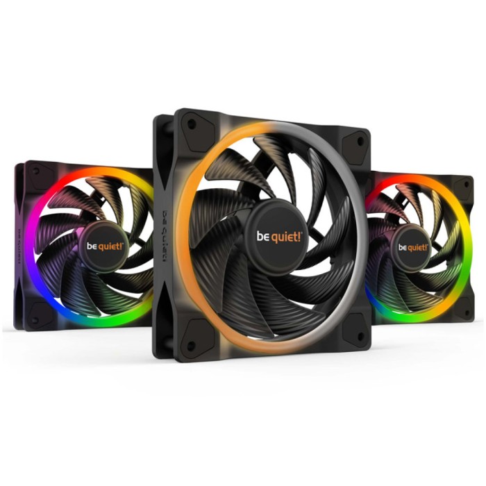 Ventilator be quiet! Light Wings Triple-Pack 120mm črna RGB 4-pin PWM