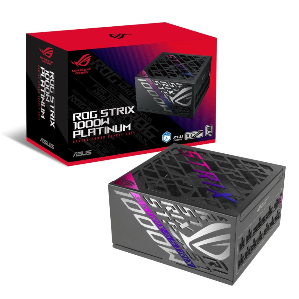 Napajalnik - 1000W Asus ROG STRIX 1000 80Plus Platinum 92% ATX 3.1 Modular 120mm črna (90YE00W1-B0NA00) ASUS Napajalnik - 1000W Asus ROG STRIX 1000 80Plus Platinum 92% ATX 3.1 Modular 120mm črna (90YE00W1-B0NA00)