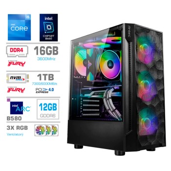 Računalnik MEGA TWR S7 i5-12400F/Intel Arc B580/16GB/1TB-4.0/750W/Brez OS RGB
