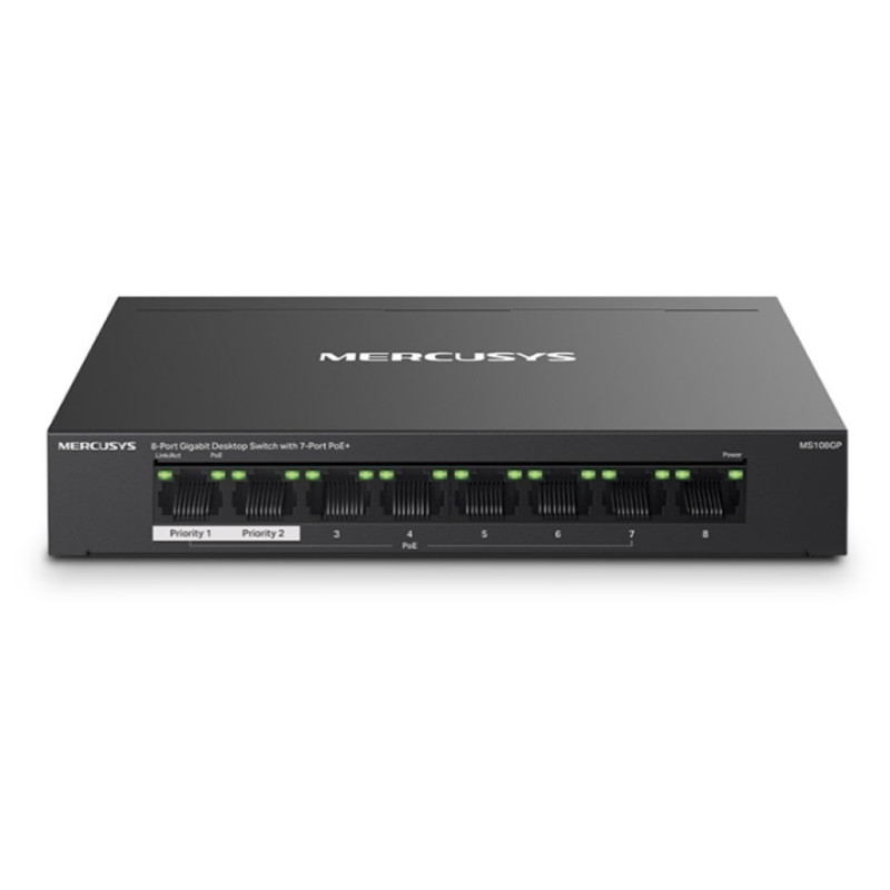 STIKALO 8-PORT MERCUSYS MS108GP 10/100/1000 PoE+ () MERCUSYS STIKALO 8-PORT MERCUSYS MS108GP 10/100/1000 PoE+ ()