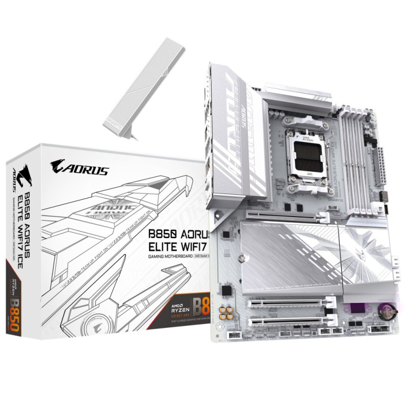 Osnovna plošča AM5 GigaByte B850 Aorus Elite WiFi 7 ICE ATX 1xHDMI 1.4 1xDisplayPort 1.4 GIGABYTE Osnovna plošča AM5 GigaByte B850 Aorus Elite WiFi 7 ICE ATX 1xHDMI 1.4 1xDisplayPort 1.4