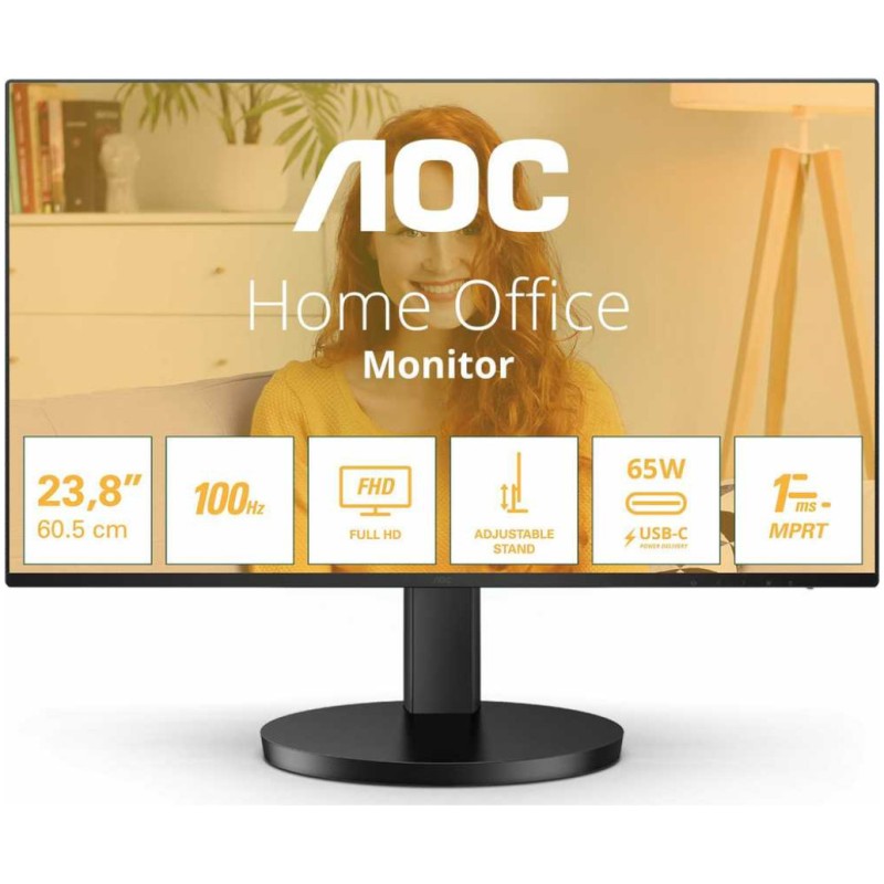 Monitor AOC 68,6 cm (27,0) 27B3CF2 1920x1080 100Hz IPS 1ms HDMI USB-C 65W 2xUSB3.2 Zvočniki sRGB101% AdaptiveSync BasicLine AOC Monitor AOC 68,6 cm (27,0) 27B3CF2 1920x1080 100Hz IPS 1ms HDMI USB-C 65W 2xUSB3.2 Zvočniki sRGB101% AdaptiveSync BasicLine