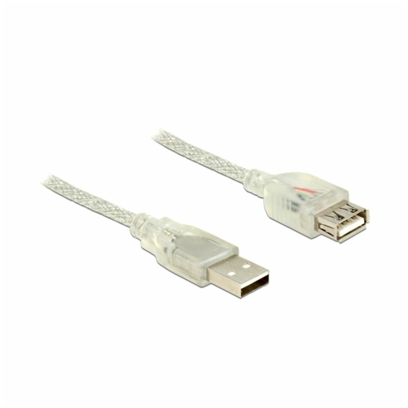 Kabel USB-A => USB-A 2.0 Podaljšek 3m Delock transparent dvojno oklopljen (83884) Delock Kabel USB-A => USB-A 2.0 Podaljšek 3m Delock transparent dvojno oklopljen (83884)