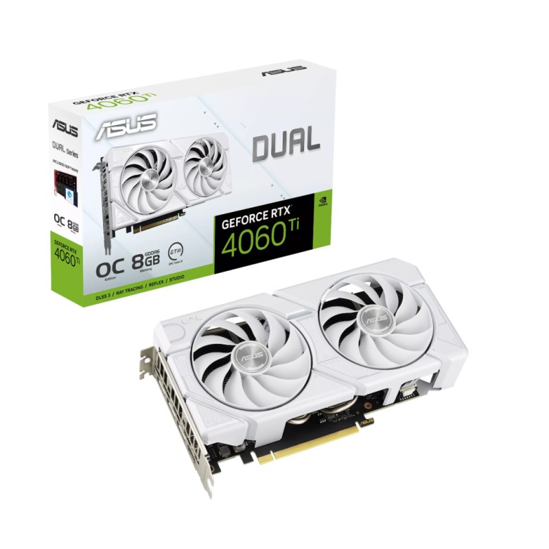 Grafična kartica nVidia RTX4060Ti Asus Dual EVO OC bela - 8GB GDDR6 (90YV0J4B-M0NA00) ASUS Grafična kartica nVidia RTX4060Ti Asus Dual EVO OC bela - 8GB GDDR6 (90YV0J4B-M0NA00)
