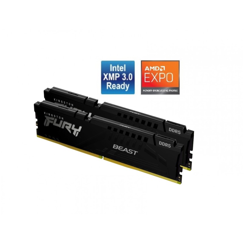 DDR5 32GB 6000MHz CL30 KIT (2x16GB) Kingston Fury Beast EXPO 1,1V črna (KF560C30BBEK2-32) KINGSTON DDR5 32GB 6000MHz CL30 KIT (2x16GB) Kingston Fury Beast EXPO 1,1V črna (KF560C30BBEK2-32)