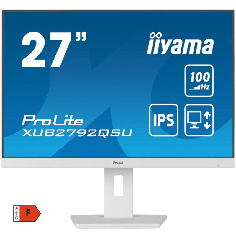 Monitor Iiyama 68,6 cm (27,0) XUB2792QSU-W6 2560x1440 100Hz IPS 0,4ms HDMI DisplayPort 4xUSB3.2 Pivot Zvočniki  sRGB99% FreeSync ProLite RGB Iiyama Monitor Iiyama 68,6 cm (27,0) XUB2792QSU-W6 2560x1440 100Hz IPS 0,4ms HDMI DisplayPort 4xUSB3.2 Pivot Zvočniki  sRGB99% FreeSync ProLite RGB