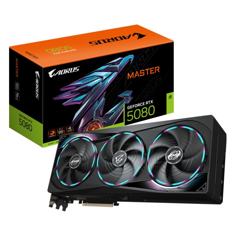 Grafična kartica nVidia RTX5080 GigaByte AORUS MASTER - 16GB GDDR7 (GCGB-548) GIGABYTE Grafična kartica nVidia RTX5080 GigaByte AORUS MASTER - 16GB GDDR7 (GCGB-548)