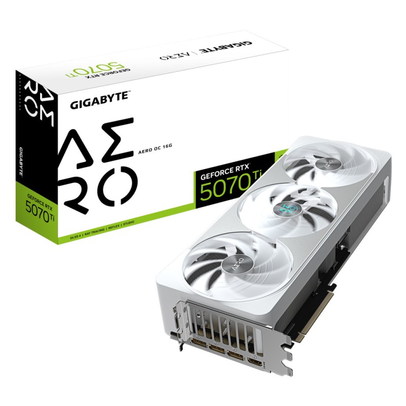 Grafična kartica nVidia RTX5070Ti GigaByte AERO OC bela - 16GB GDDR7 (GV-N507TAERO OC-16GD) GIGABYTE Grafična kartica nVidia RTX5070Ti GigaByte AERO OC bela - 16GB GDDR7 (GV-N507TAERO OC-16GD)