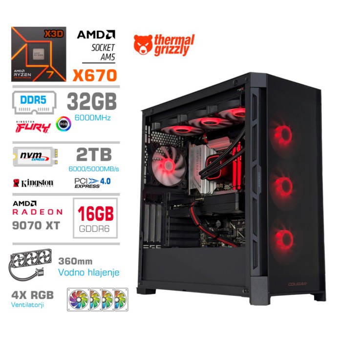 Računalnik MEGA TWR S11 R7-7800X3D/RX9070 XT/32GB-DDR5/2TB-4.0/1050W/Brez OS/črna RGB Računalnik MEGA TWR S11 R7-7800X3D/RX9070 XT/32GB-DDR5/2TB-4.0/1050W/Brez OS/črna RGB
