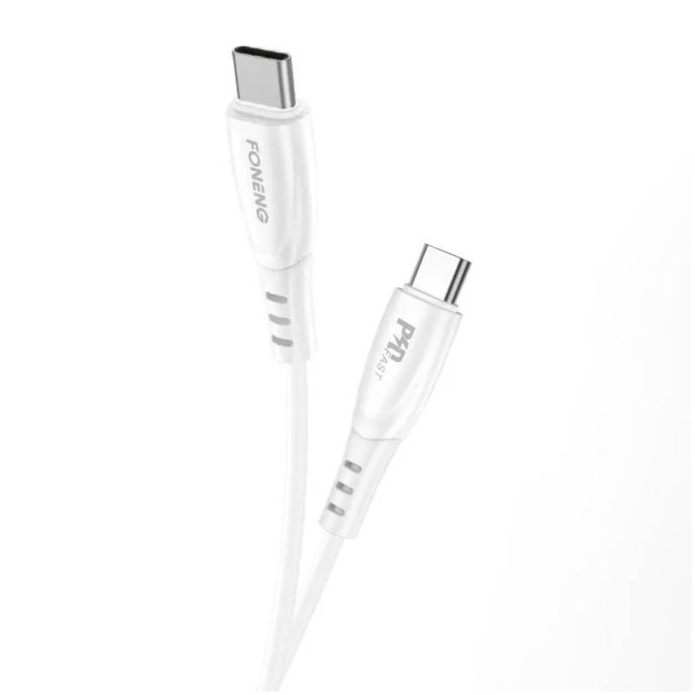 Kabel USB-C => USB-C 1,00m 20V/3A 60W Foneng X73 bel (X73 Type-C to Type-C) Foneng Kabel USB-C => USB-C 1,00m 20V/3A 60W Foneng X73 bel (X73 Type-C to Type-C)