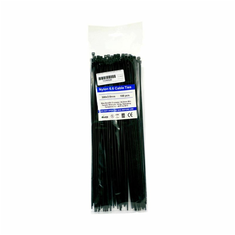 UREJEVALNIK kablov - vezice GW 300 x 3,6mm črne (100 kosov/paket) GW UREJEVALNIK kablov - vezice GW 300 x 3,6mm črne (100 kosov/paket)