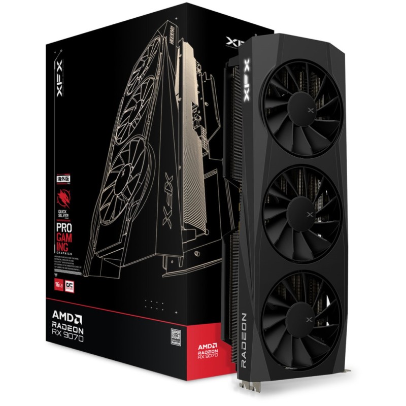 Grafična kartica AMD RX 9070 XFX QuickSilver Gaming Edition - 16GB GDDR6 | 1xHDMI 2.1 3xDisplayport 2.1 (RX-97QICKBB9) XFX Grafična kartica AMD RX 9070 XFX QuickSilver Gaming Edition - 16GB GDDR6 | 1xHDMI 2.1 3xDisplayport 2.1 (RX-97QICKBB9)