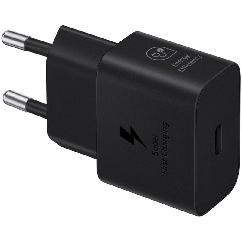 Hišni polnilec 25W 100-240V => USB-C (ž) hitri Samsung črn BULK brez kabla (EP-T2510NBEGEU)