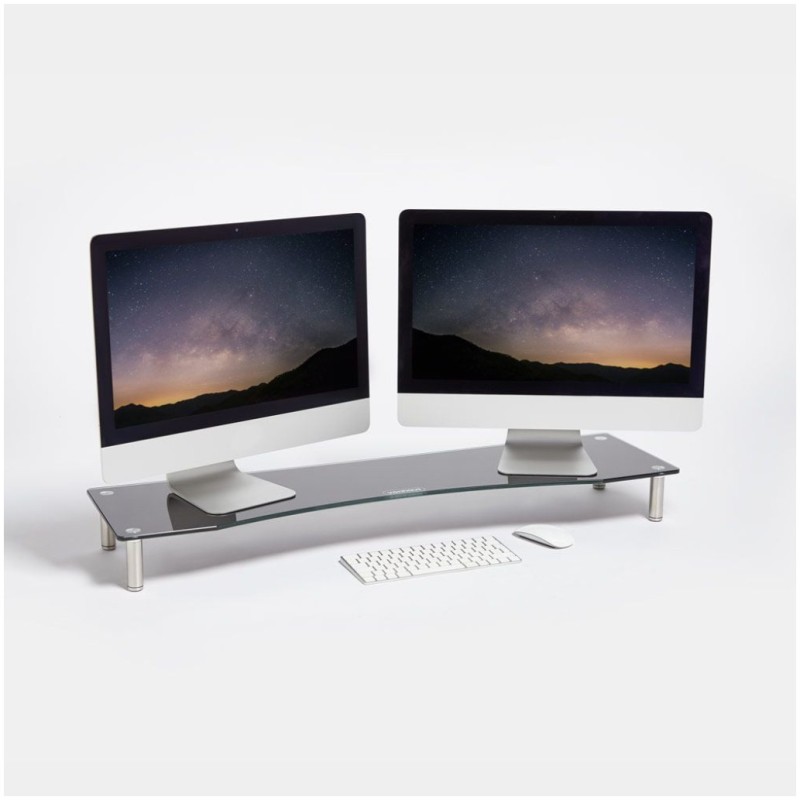 Nosilec namizni VonHaus za monitor steklen XL do 30kg črn VONHAUS Nosilec namizni VonHaus za monitor steklen XL do 30kg črn