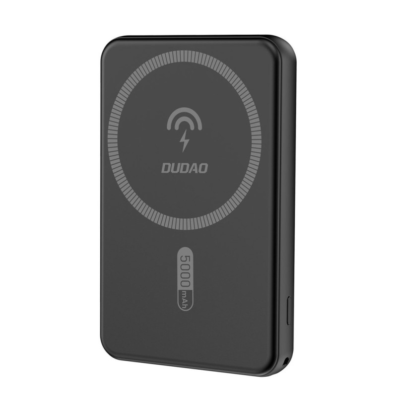 Prenosna baterija Dudao Powerbank 5000mAh K14S wireless 10W Micro-USB USB-C črna