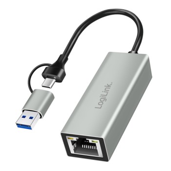 Mrežni adapter USB-C/A => LAN RJ45 10/100/1000 Logilink (UA0238B) Mrežni adapter USB-C/A => LAN RJ45 10/100/1000 Logilink (UA0238B)