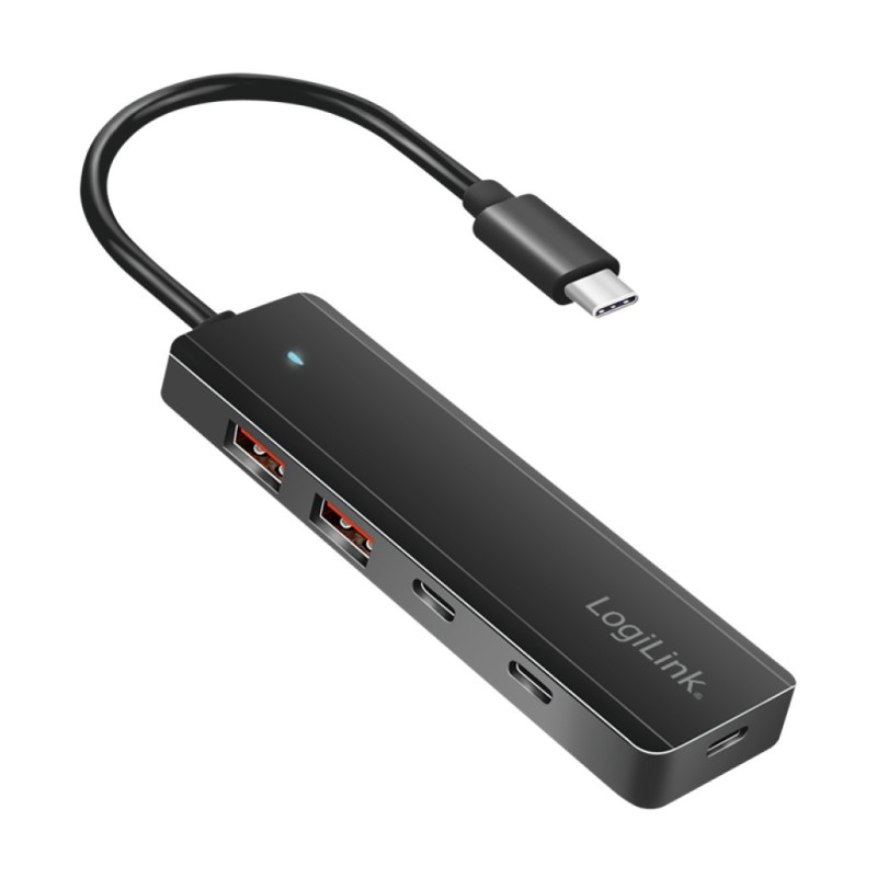 HUB USB-C => 2xUSB-C 2xUSB-A Logilink brez napajanja 10Gbit/s 3.2 Gen2 (UA0412) LOGILINK HUB USB-C => 2xUSB-C 2xUSB-A Logilink brez napajanja 10Gbit/s 3.2 Gen2 (UA0412)