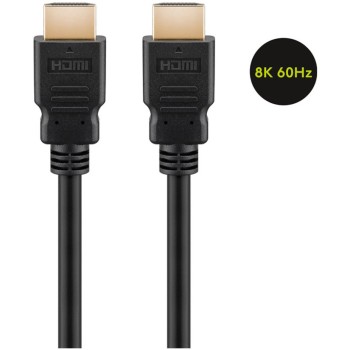 KABEL HDMI/HDMI M/M  2,0m Goobay pozlačeni kontakti V2,1 8K@60Hz z ethernet povezavo (41084)