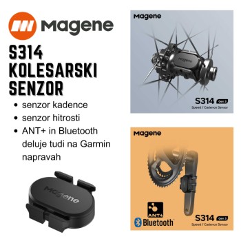 Magene S314 Kolesarski senzor 2v1 hitrosti senzor kadence ANT+ Bluetooth Magene S314 Kolesarski senzor 2v1 hitrosti senzor kadence ANT+ Bluetooth