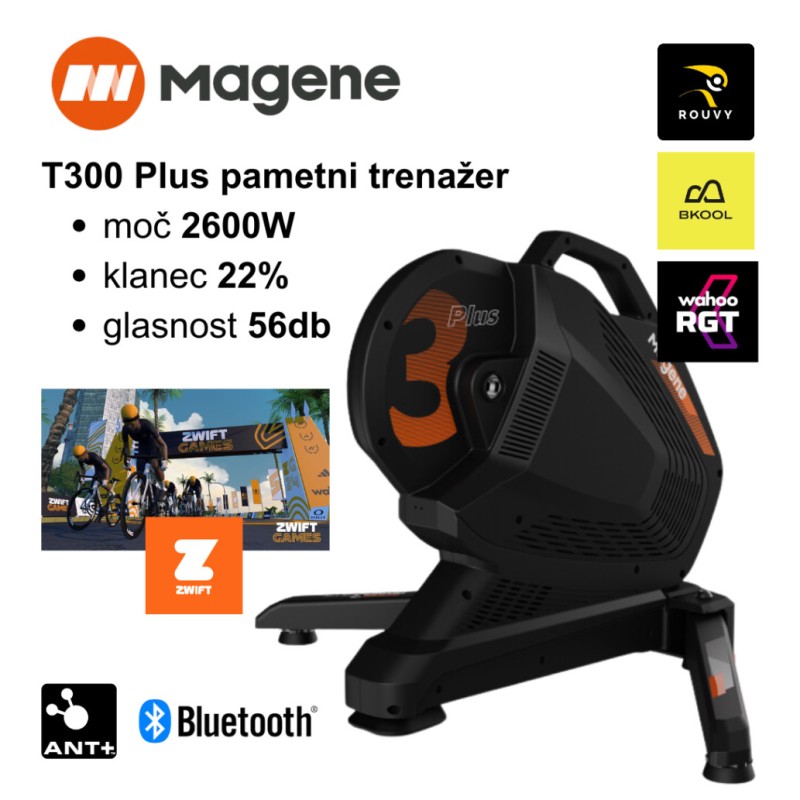 Magene T300 Plus pametni trenažer 2600W klanec 22% glasnost 56dB