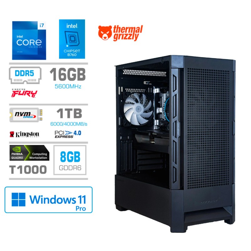 Računalnik MEGA MT WORKSTATION S8 i7-13700F/T1000-8GB/16GB-DDR5/1TB-4.0/1TB/750W/Win 11 PRO/črna MEGA Računalnik MEGA MT WORKSTATION S8 i7-13700F/T1000-8GB/16GB-DDR5/1TB-4.0/1TB/750W/Win 11 PRO/črna