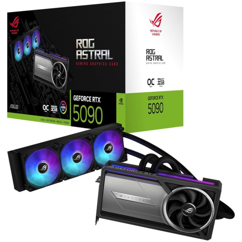 Grafična kartica nVidia RTX5090 Asus ROG Astral LC OC Edition - 32GB GDDR7 - (360mm vodno hlajenja) (90YV0LW2-M0NA00) ASUS Grafična kartica nVidia RTX5090 Asus ROG Astral LC OC Edition - 32GB GDDR7 - (360mm vodno hlajenja) (90YV0LW2-M0NA00)