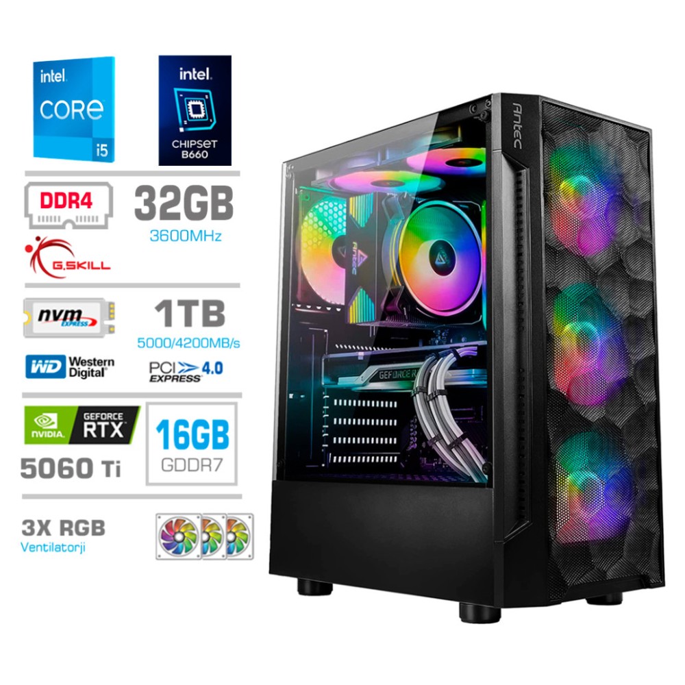 Računalnik MEGA TWR S7 i5-14600KF/RTX5060Ti-16GB/32GB/1TB-4.0/750W/Brez OS RGB MEGA Računalnik MEGA TWR S7 i5-14600KF/RTX5060Ti-16GB/32GB/1TB-4.0/750W/Brez OS RGB