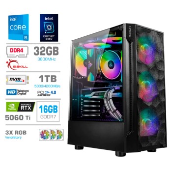 Računalnik MEGA TWR S7 i5-14600KF/RTX5060Ti-16GB/32GB/1TB-4.0/750W/Brez OS RGB