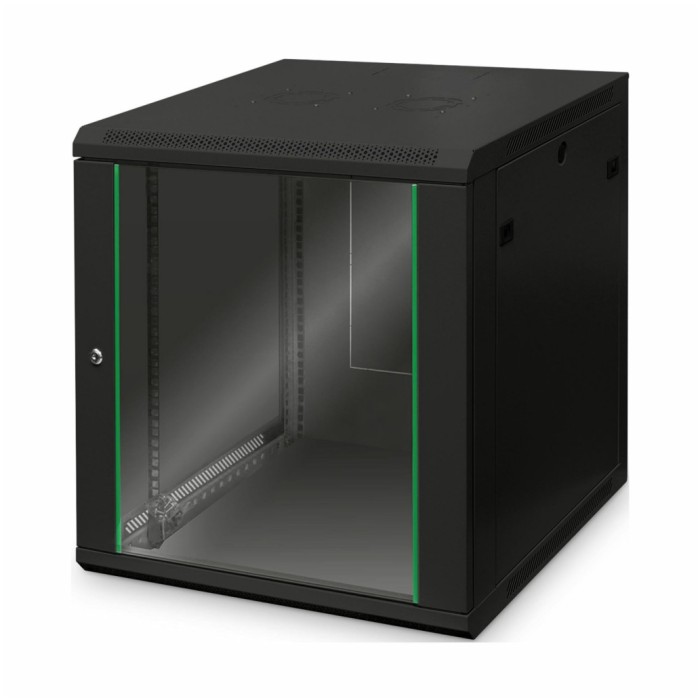 Zidni kabinet Digitus 12U 638 600x600 črn DN-19 12U-6/6-EC-SW
