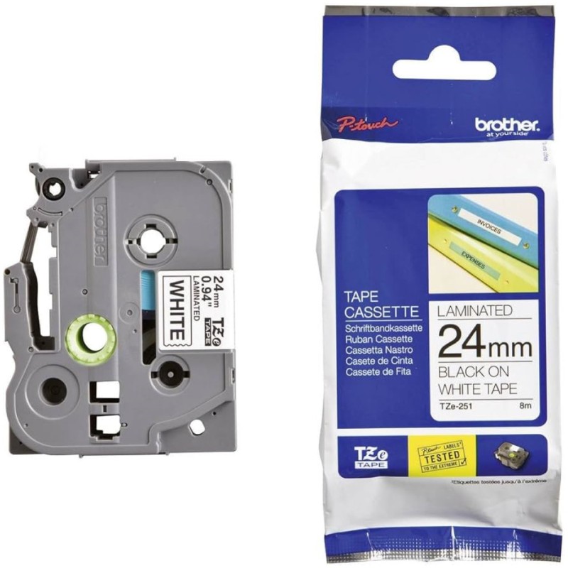 TRAK BROTHER BEL - ČRN 24mm (TZE251) Brother TRAK BROTHER BEL - ČRN 24mm (TZE251)