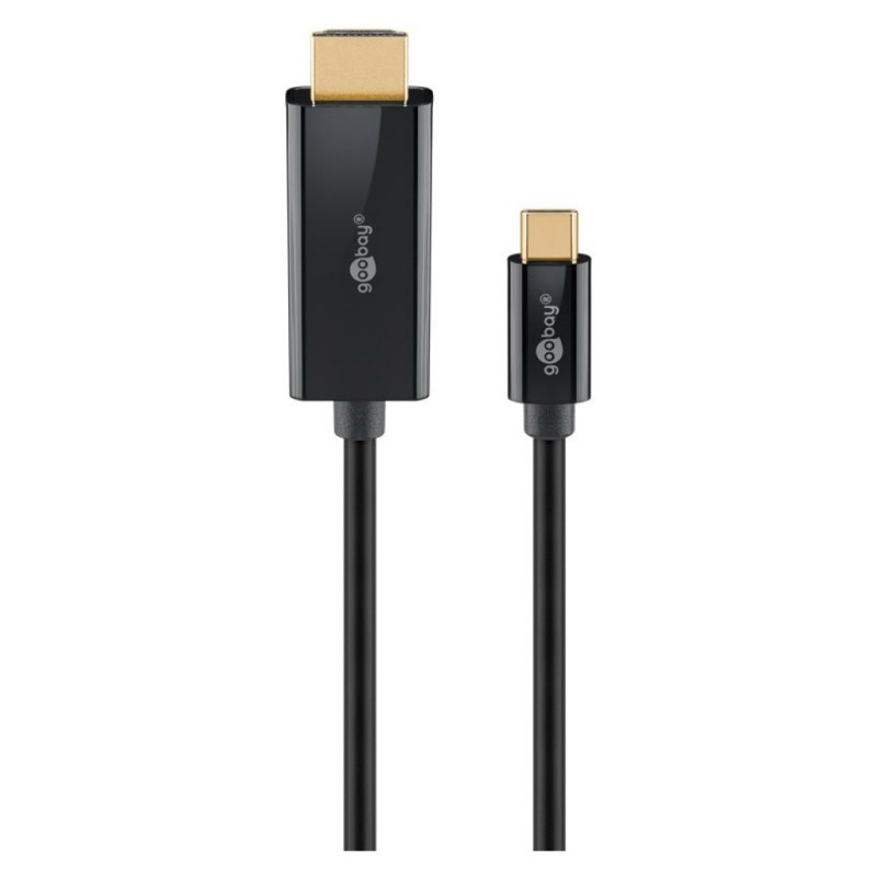Kabel USB-C 3.1 => HDMI 2.0 1,0m UHD 4K@60HZ črn Goobay (75696) Goobay Kabel USB-C 3.1 => HDMI 2.0 1,0m UHD 4K@60HZ črn Goobay (75696)