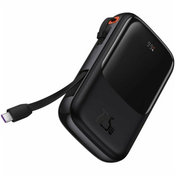Prenosna baterija Baseus Qpow Pro+ digitalni zaslon 10.000mAh 22,5W 1xUSB-A 1xUSB-C 1xiP črna (420114) Prenosna baterija Baseus Qpow Pro+ digitalni zaslon 10.000mAh 22,5W 1xUSB-A 1xUSB-C 1xiP črna (420114)