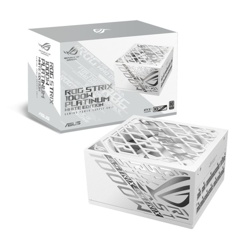 Napajalnik - 1000W Asus ROG STRIX 80Plus Platinum 92% ATX 3.1 (Gen5) Modular 120mm bela (90YE00W4-B0NA00)