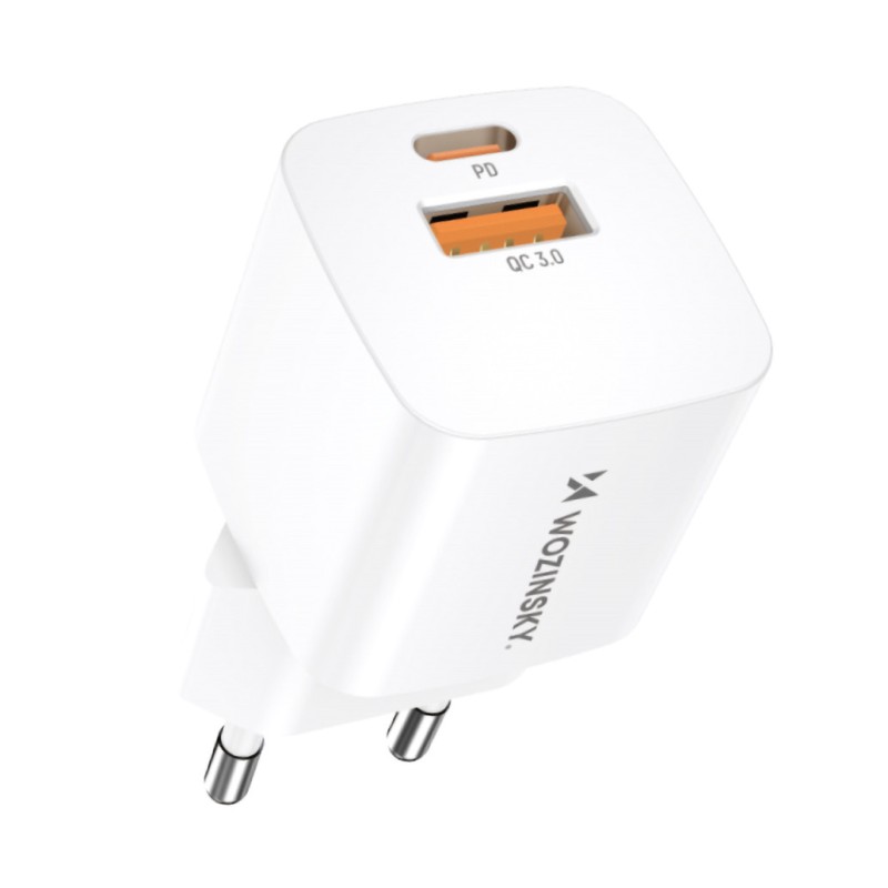 Hišni polnilec 100-240V => 1xUSB-C 20W 1xUSB-A PD3.0 QC3.0 Wozinsky (CMWCW)
