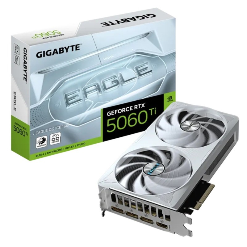 Grafična kartica nVidia RTX5060Ti GigaByte Eagle OC Ice Bela - 16GB GDDR7 (GV-N506TEAGLEOC ICE-16GD) GIGABYTE Grafična kartica nVidia RTX5060Ti GigaByte Eagle OC Ice Bela - 16GB GDDR7 (GV-N506TEAGLEOC ICE-16GD)